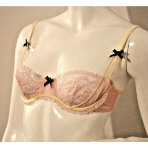 ELLE  MACPHERSON Intimates LACE Underwire BRA Light PINK YELLOW ( 32B )